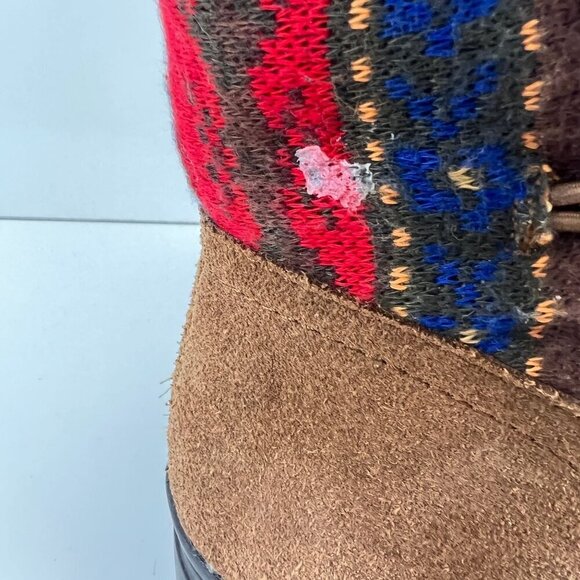 Alegria Nanook Cozy Choco Boots Brown Suede Leather Tribal Faux Fur 38 8 - Picture 5 of 10